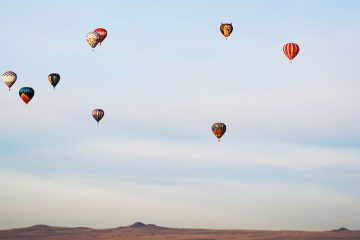 Hot air balloons over the desert