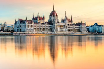 Palace in Hungary on the water