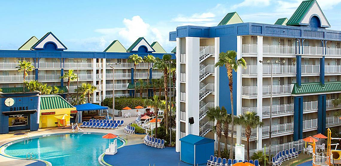 Swimming pool and deck outside Holiday Inn Resort Orlando Suites