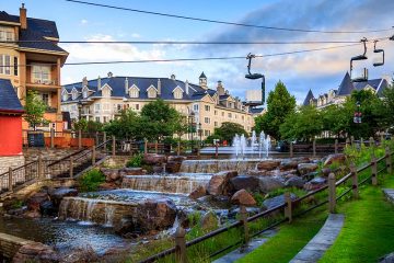 Tremblant village in the summertime