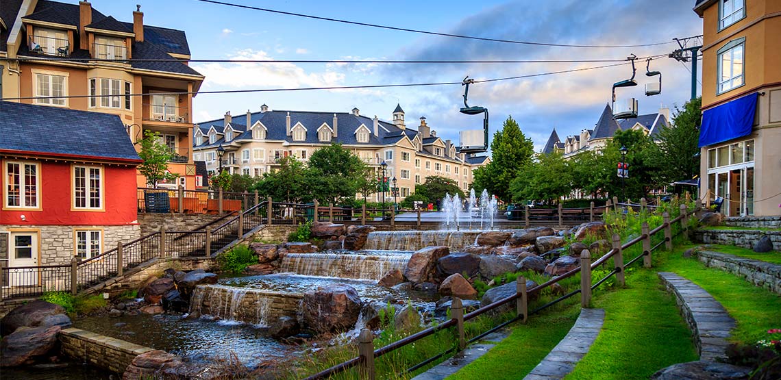 Tremblant village in the summertime