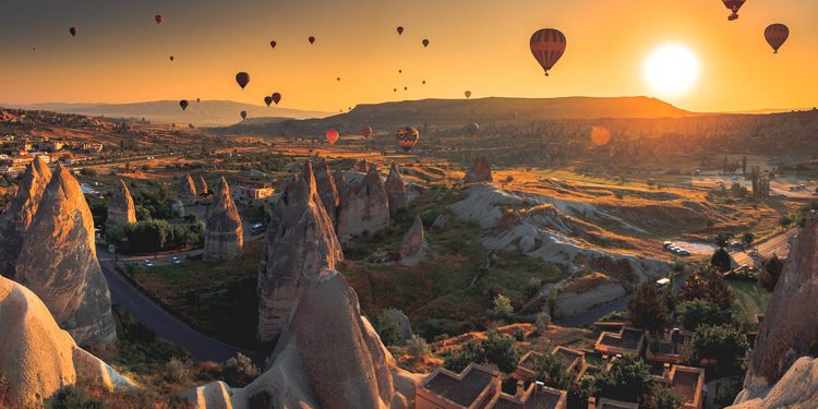Cappadoccia with hot air balloons