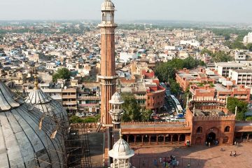 aerial view of a busy city in India