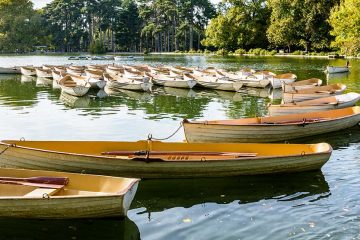 Boats on lake