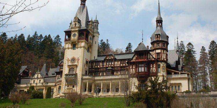 Peles Castle is features German new-Renaissance architecture and was completed in 1883.
