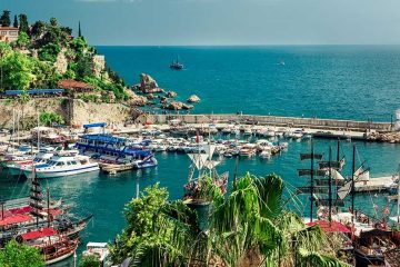 Harbor at town of Antalya in Turkey