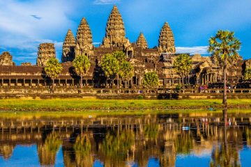 intricate cambodian temple