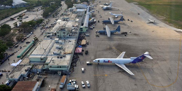 Aerial view of the Port au Prince airport