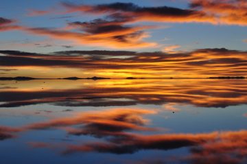 reflective water and sky