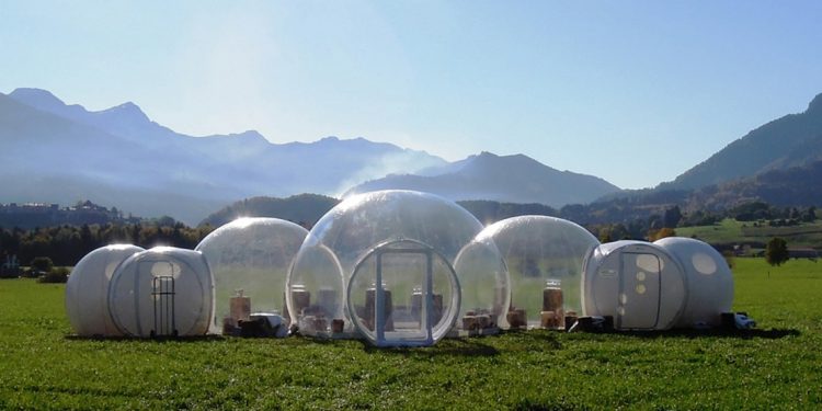 hotel made of bubble rooms