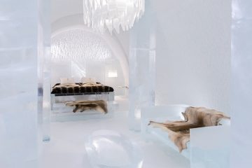bed room of the ice hotel