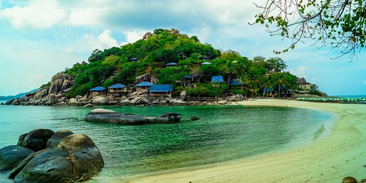 town of koh tao, thailand overlooking turquoise waters