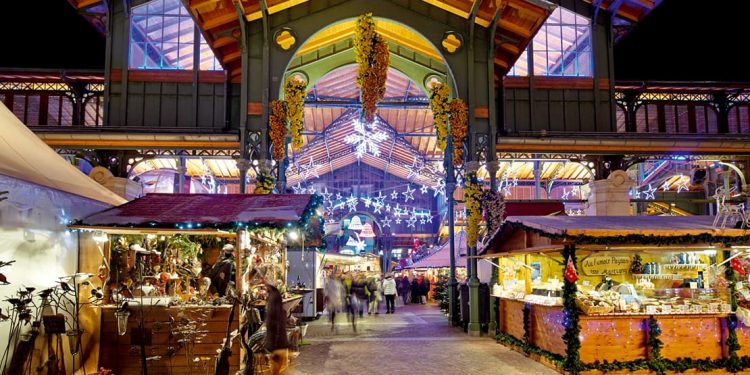 christmas market in montreux, switzerland