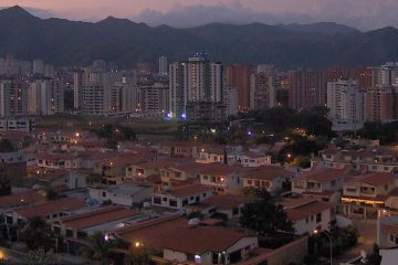 city of valencia, venezuela at dusk