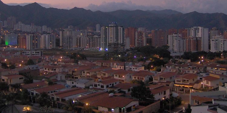 city of valencia, venezuela at dusk