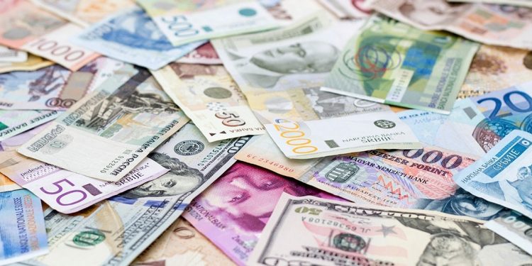 Paper money in various currencies