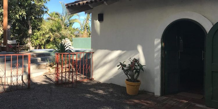 Front door and gate at a house in Todos Santos