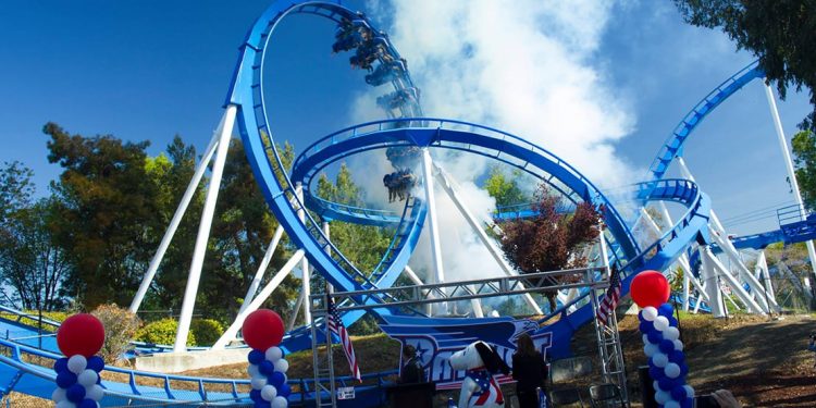 A colossal roller coaster involves numerous loops