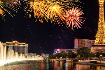 Fireworks over the Las Vegas strip