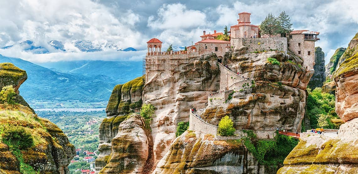 Historic cliff-top monastery in Meteora