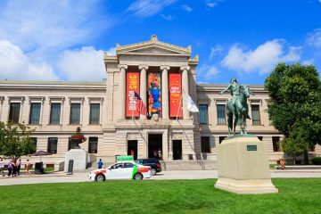 The front exterior of Boston's Museum of Fine Arts.