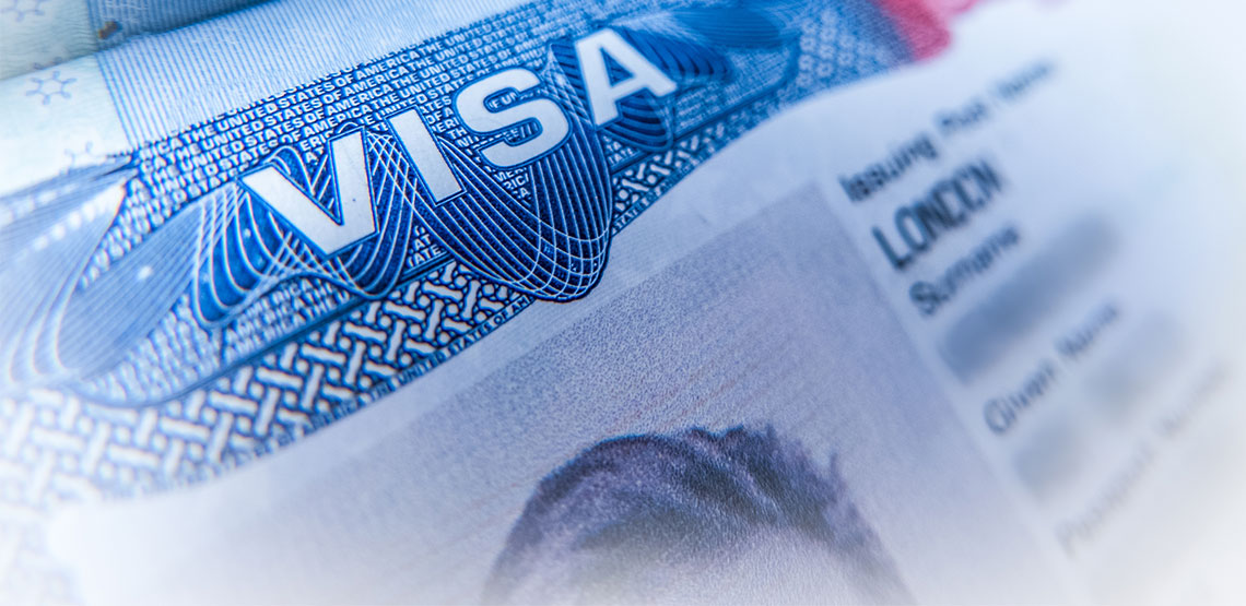 Piece of paper with the word "Visa" on it