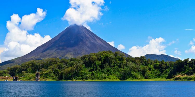 a view of arenal volcano in Costa Rica