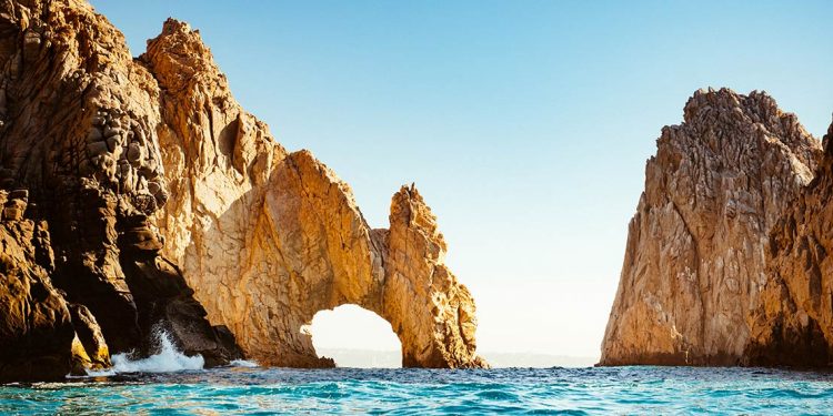 Rock arches over water in Cabo