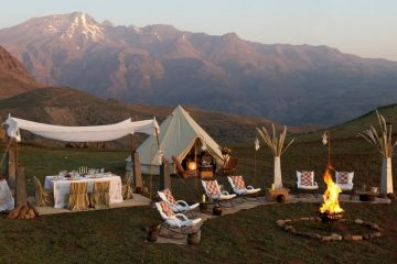 Glamping campsite in a beautiful mountain location