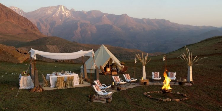 Glamping campsite in a beautiful mountain location