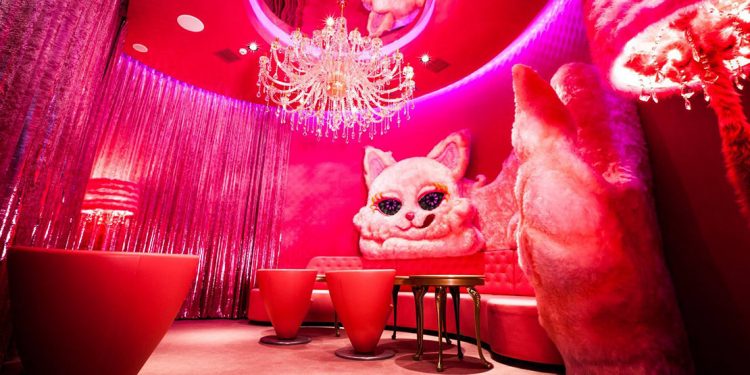 Pink room inside Kawaii Monster Cafe