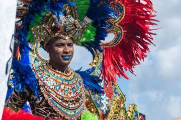 Man wearing carnival costume in curacao