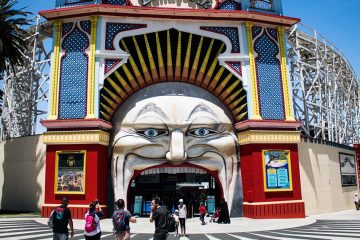 Clown face entrance at Luna Park