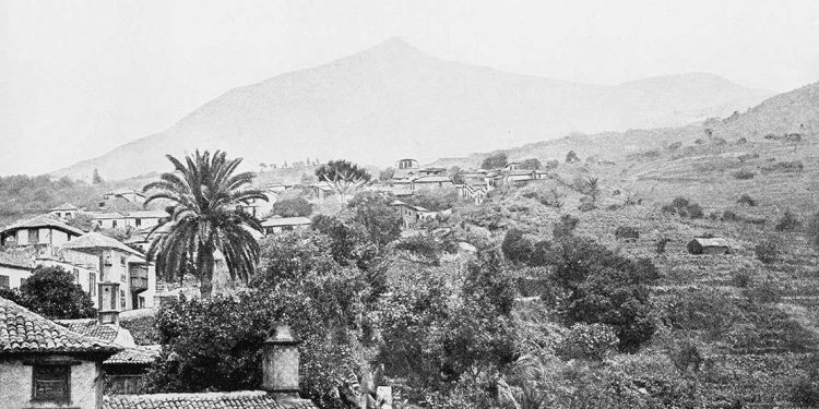 Black and white historic photo of tenerife
