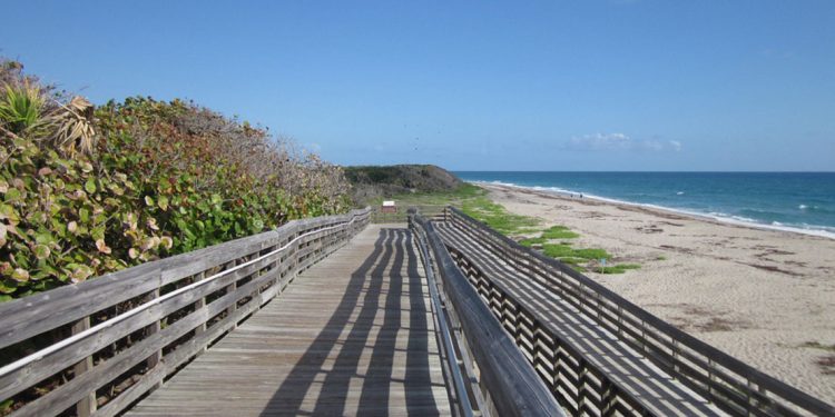 Boardwalk leading to beach