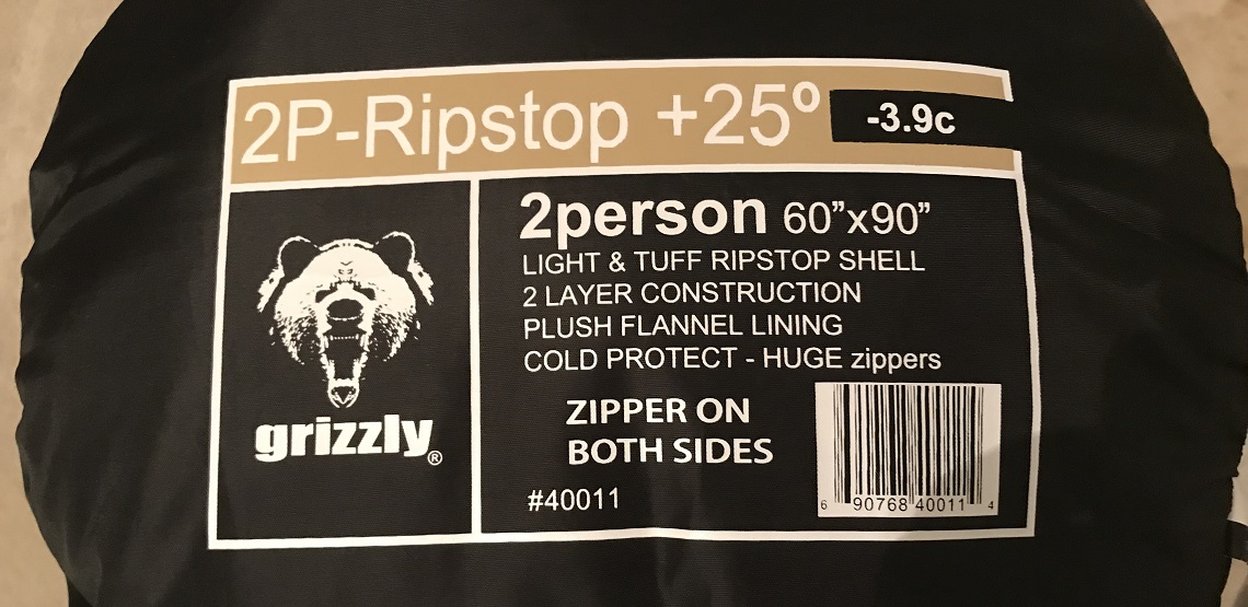 Detail of Grizzly sleeping bag