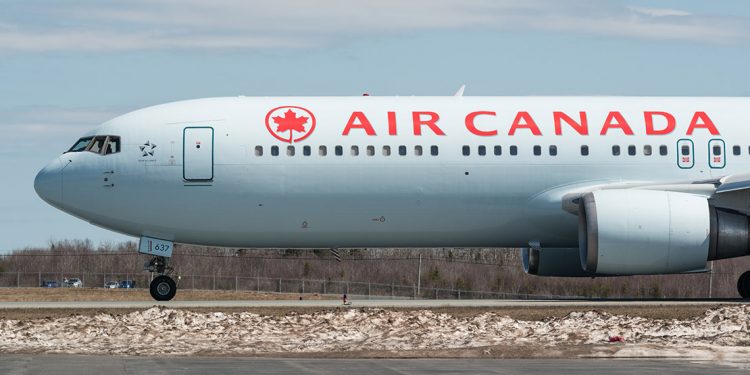 Air Canada plane on the tarmac