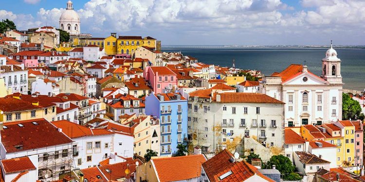 Colorful seaside town of Lisbon