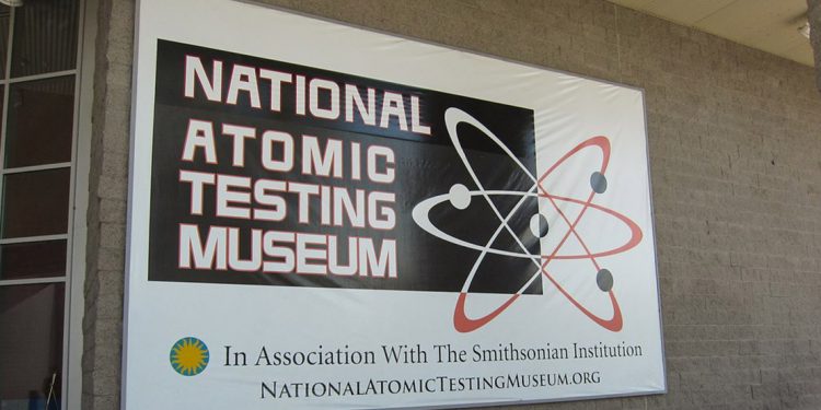 Sign outside National Atomic Testing Museum