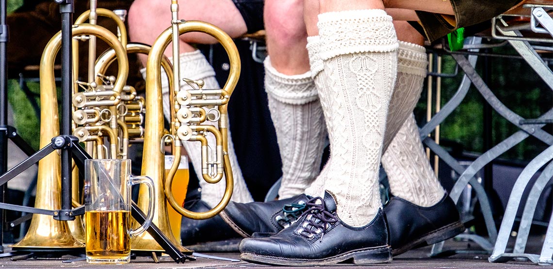 Bavarian socks, instruments and beer