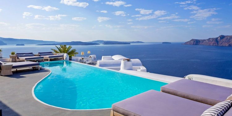 Pool by the Aegean Sea