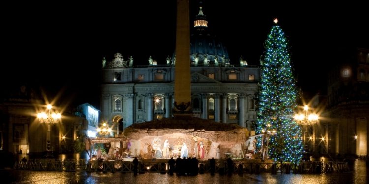 St. Peter's Basilica at Christmastime