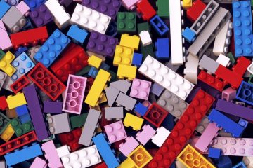 Lot of various colorful Lego blocks
