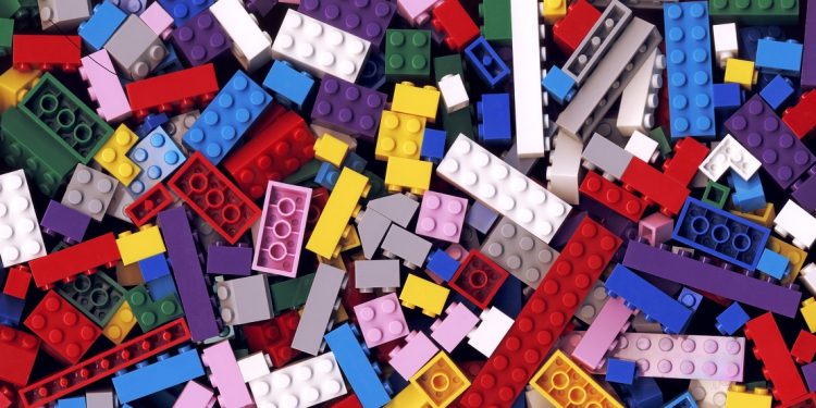 Lot of various colorful Lego blocks