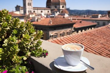 Cappuccino on a terrace in Italy