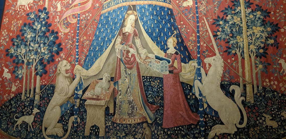 One of the tapestries in the Lady and the Unicorn series.