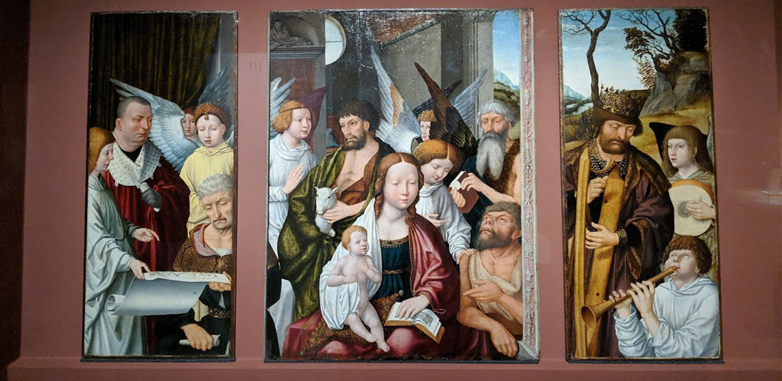 Three-panel painting