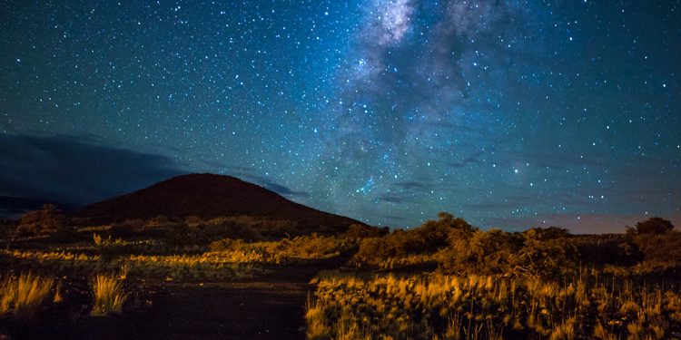 Starry sky over Mauna Kea in Hawaii