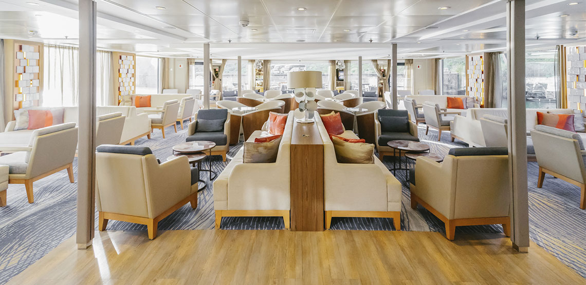Lounge on board a cruise ship.