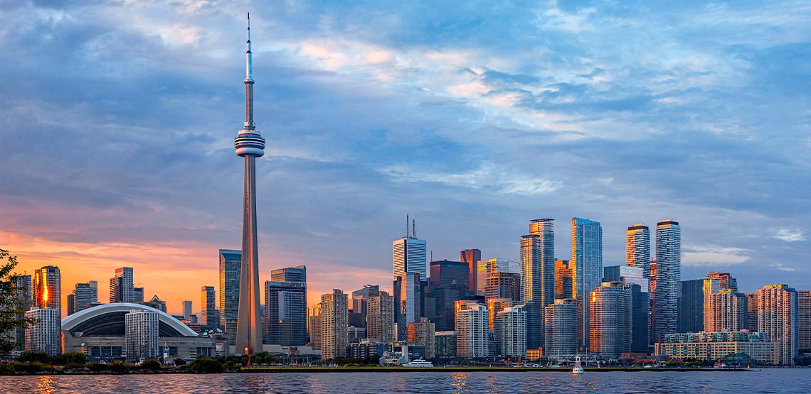 The Toronto skyline with the CN Tower.